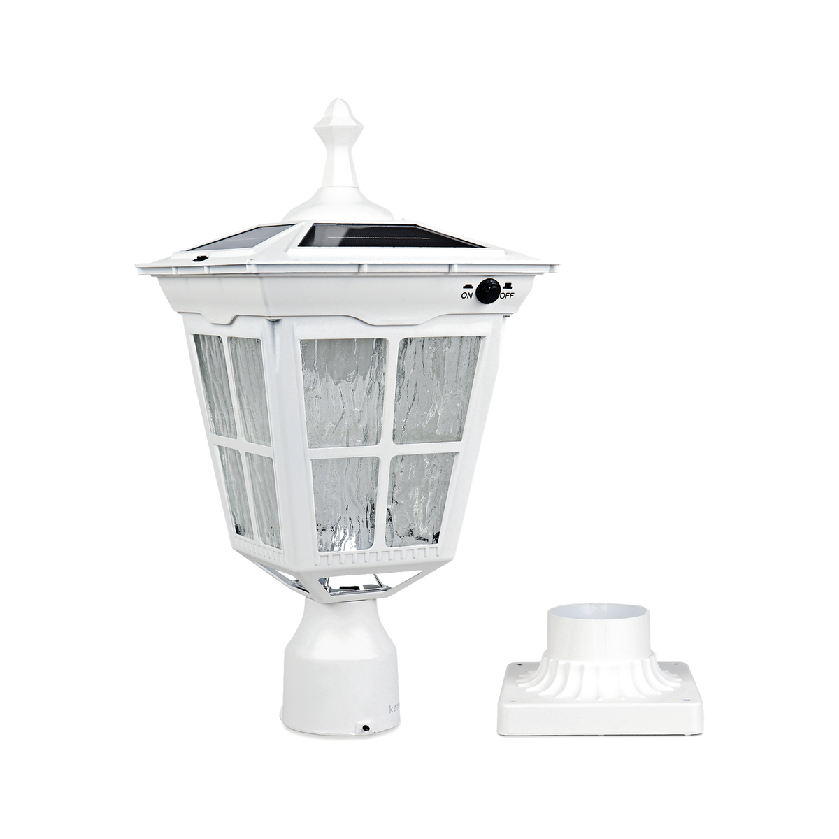 Kemeco BST431101 white cast aluminum solar post light with transparent background