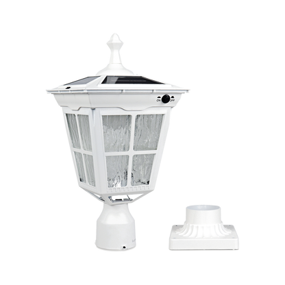 Kemeco BST431101 white cast aluminum solar post light with transparent background